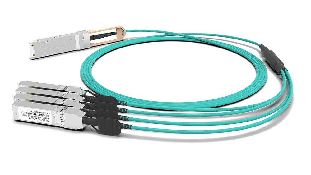 100g qsfp28 to 4x25g sfp28 aoc breakout cable 100g qsfp28 aoc cable